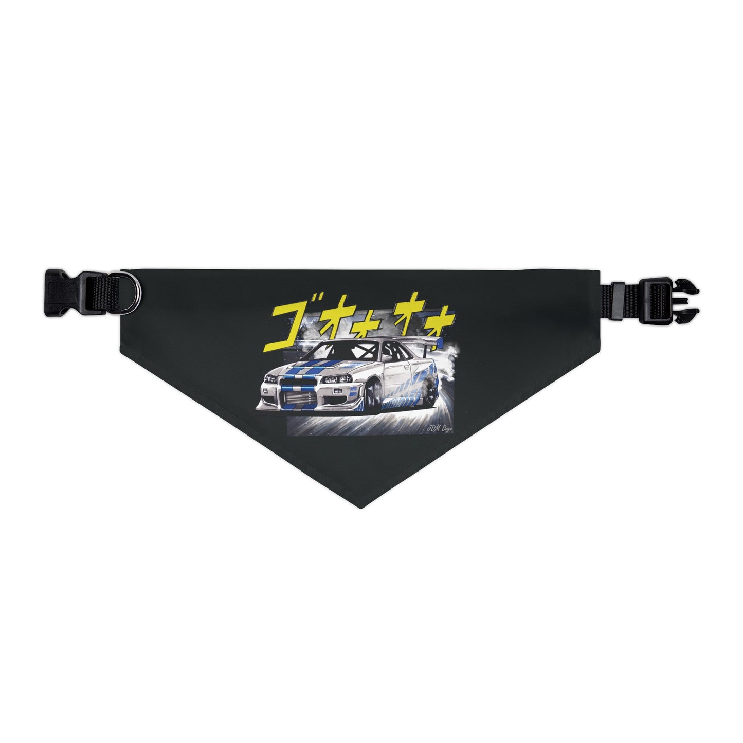 R34 Nissan Skyline Manga Style Dog Collar Bandana