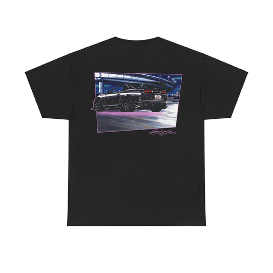 Toyota Supra MK4 T-shirt (DOUBLE SIDED), JDM,  Mark 4, daikoku parking area, match with your dog
