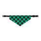 Green Checker Flag Dog Bandana Collar