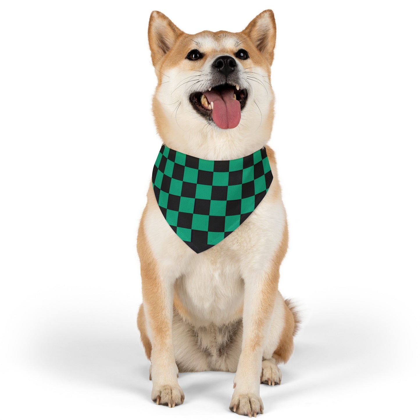 Green Checker Flag Dog Bandana Collar