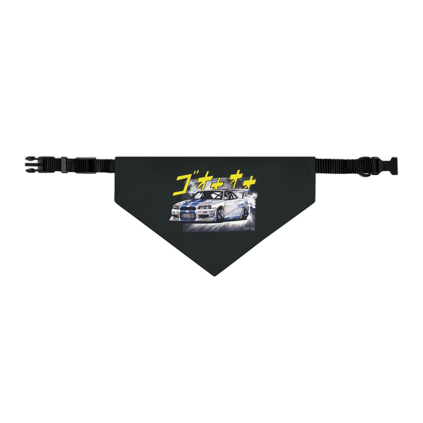 R34 Nissan Skyline Manga Style Dog Collar Bandana