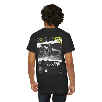 Iconic Wrecked R32 Nissan Skyline T-Shirt (Double Sided)