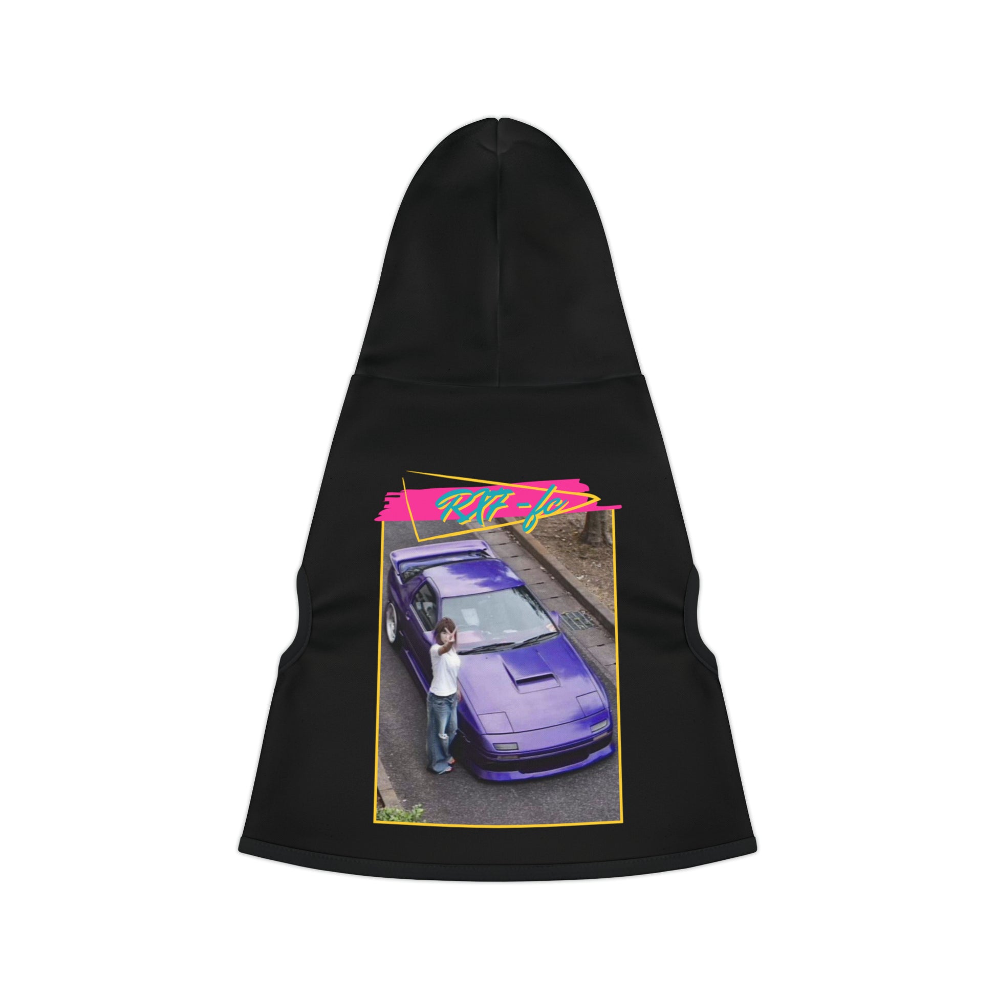 90's Nostalgic Mazda RX7-FC Dog Hoodie BACK JDM