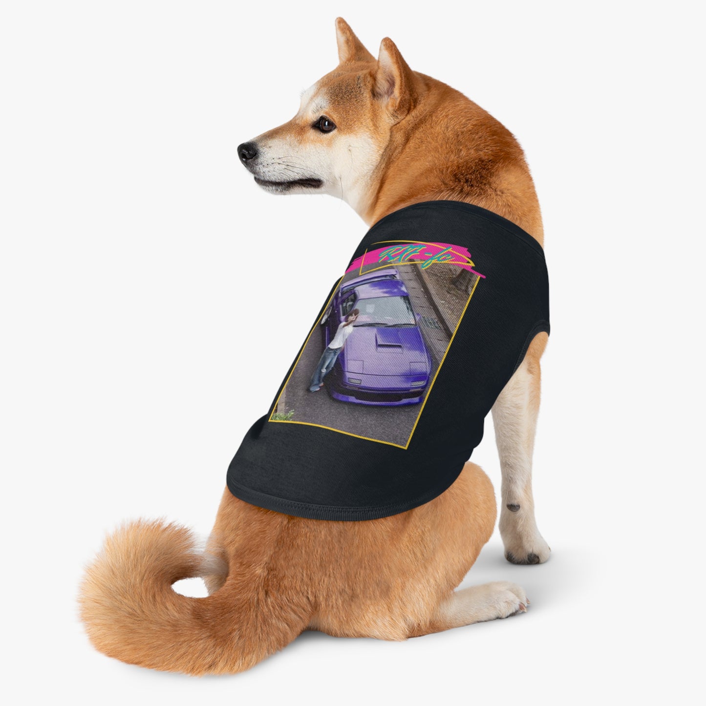 90s Nostalgic Mazda RX7-FC Dog T-Shirt JDM DRIFTING DOGE 