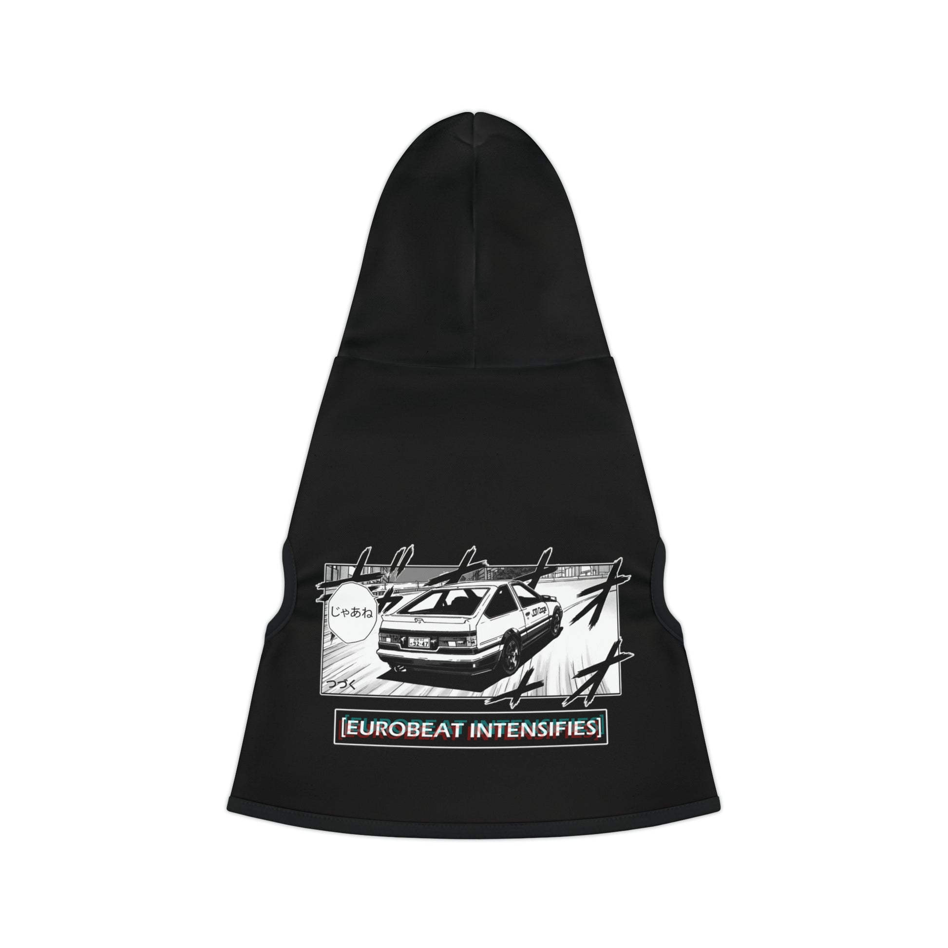 Toyota Sprinter AE86 Trueno Dog Hoodie (EUROBEAT INTENSIFIES) BACK JDM