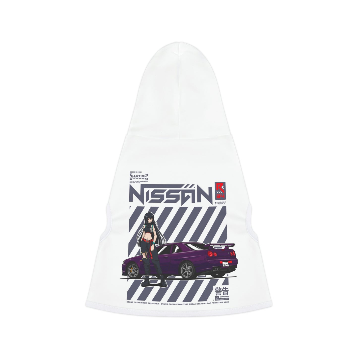 R34 Nissan Skyline Dog Hoodie (Waifu Edition) BACK JDM